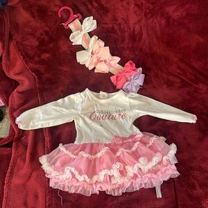 Nine month baby glam long sleeve dress onesie!!